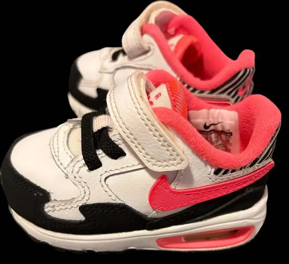 Nike Air Max ST TDV Toddler Shoes Size 4c White Hyper Punch Black
